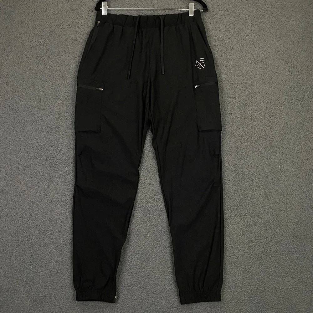 ASRV Standard Zip Jogger Mens Medium Black DSG-0656 Tetra Lite Drawstring Pants